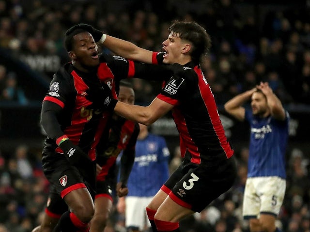 Bournemouth's Dango Ouattara celebrates scoring against Ipswich Town, on December 8, 2024