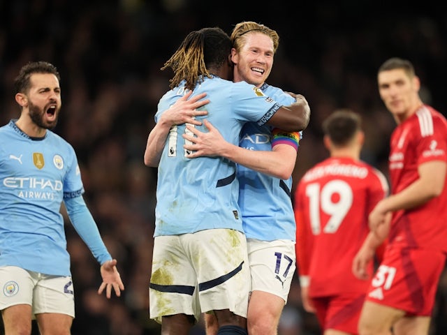 De Bruyne, Doku dazzle as Man City end seven-game winless run against Nott'm Forest