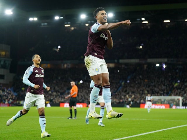 Aston Villa's Ollie Watkins celebrates after scoring Brentford, on December 4, 2024