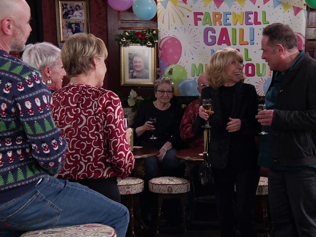 Gail's leaving do on Coronation Street on Christmas Eve, 2024