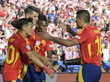 Spain celebrating a goal during Euro 2024.