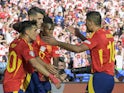 Spain celebrating a goal during Euro 2024.