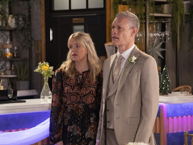 Leanne and Nick on Coronation Street on Christmas Day, 2024