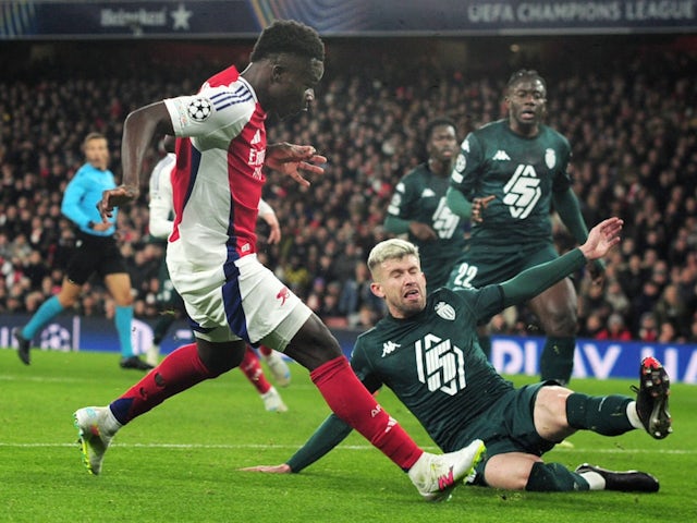 Saka at the double: Arsenal beat Monaco to move third in Champions League table