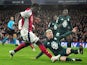 Arsenal's Bukayo Saka scores against Monaco on December 11, 2024