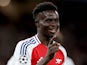 Arsenal's Bukayo Saka celebrates scoring on December 11, 2024