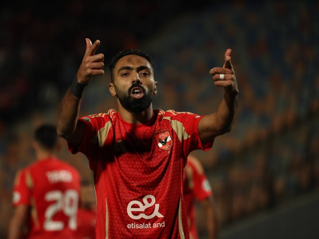  Hussein El Shahat celebrates a goal for Al Ahly on November 24, 2024