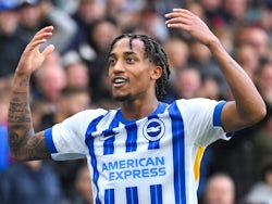 Brighton & Hove Albion's Joao Pedro celebrates on August 24, 2024.