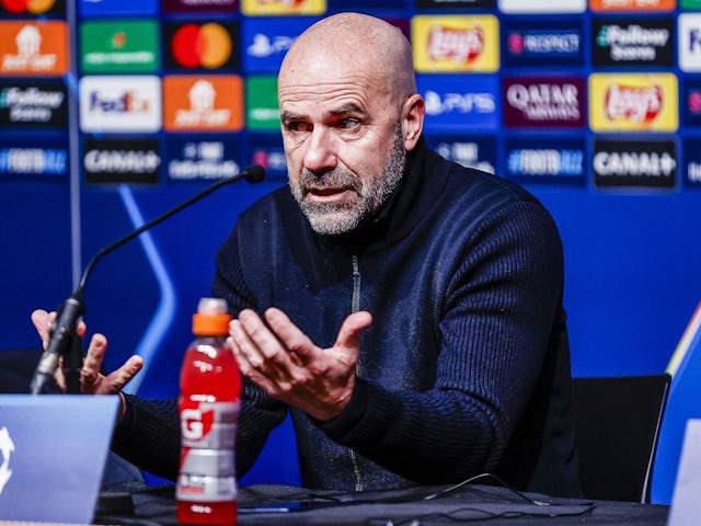 Manager of PSV Eindhoven Peter Bosz after his side's UEFA Champions League defeat against Brest, on December 10, 2024