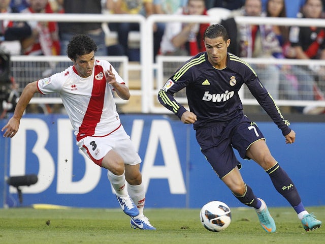 Cristiano Ronaldo in action for Real Madrid against Rayo Vallecano on September 24, 2012