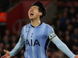 Tottenham Hotspur's Son Heung-min celebrates scoring on December 15, 2024