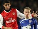 Arsenal's Denilson and Ipswich Town's Grant Leadbitter pictured on January 25, 2011