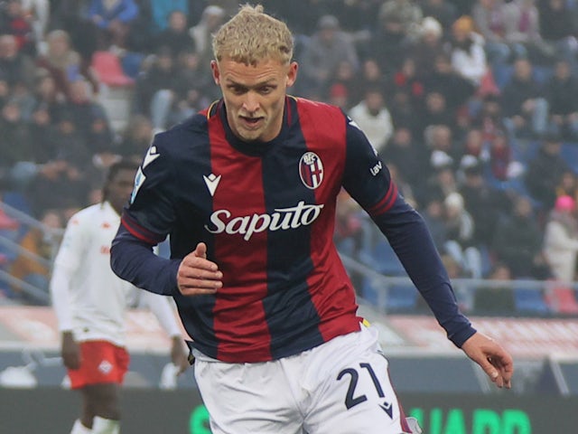 Jens Odgaard in action for Bologna on December 15, 2024