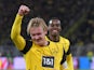 Borussia Dortmund's Julian Brandt and Jamie Gittens celebrate on November 23, 2024