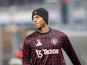 Manchester United forward Marcus Rashford warms up during his side's match against Viktoria Plzen, on December 12, 2024