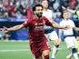 Liverpool's Mohamed Salah celebrates scoring against Tottenham Hotspur in the Champions League final on May 31, 2019