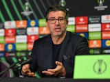 Panathinaikos head coach Rui Vitoria during a post match press conference for his side's match against The New Saints, on December 12, 2024