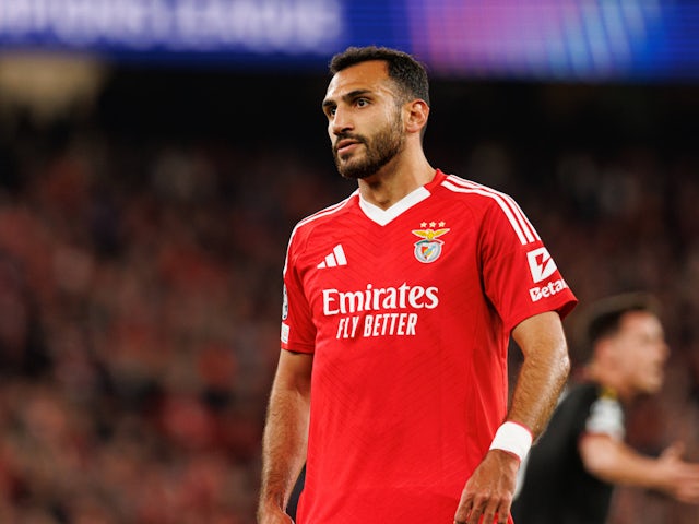 Vangelis Pavlidis in action for Benfica on December 11, 2024