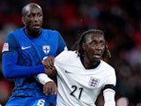 Eberechi Eze of England and Finland midfielder Glen Kamara on September 10, 2024