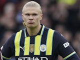 Erling Haaland of Manchester City during his side's match against Aston Villa, on December 21, 2024