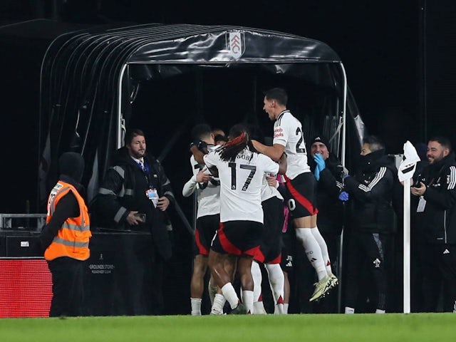 Fulham players celebrate Harry Wilson's goal against Bournemouth, on December 29, 2024