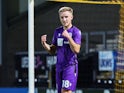 Harvey White celebrates scoring for Stevenage on December 10, 2024