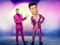 Joel Dommett alongside Giant Joel for The Masked Singer Xmas special 2024