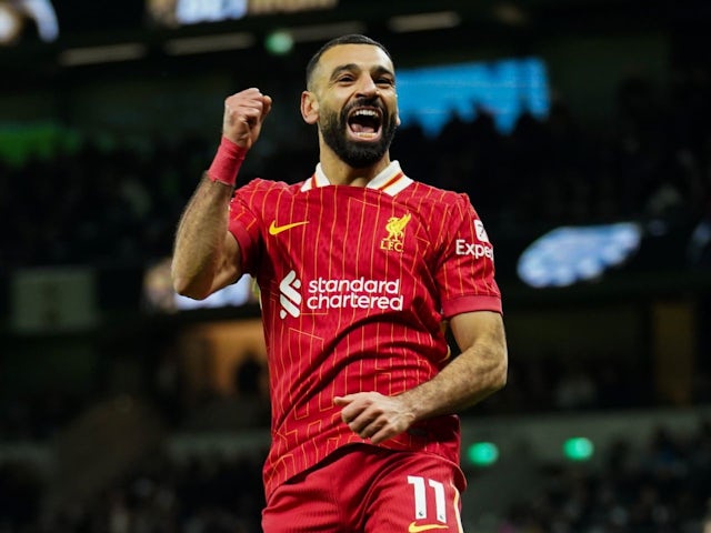 Mohamed Salah of Liverpool during his side's match against Tottenham Hotspur, on December 22, 2024