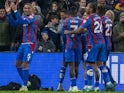 Crystal Palace players celebrate Eberechi Eze's goal against Southampton on December 29, 2024