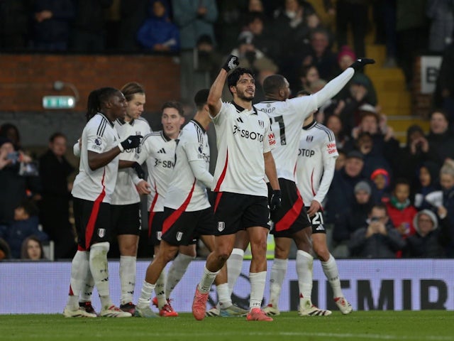 Raul Jimenez of Fulham celebrates scoring against Bournemouth, on December 29, 2024