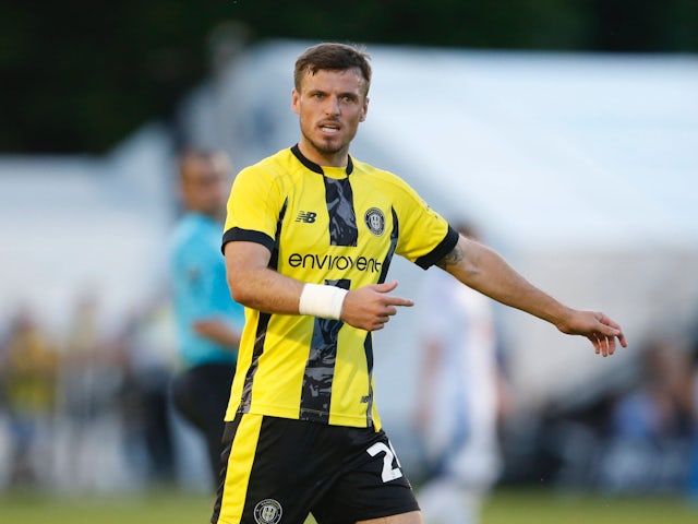 Josh March in action for Harrogate Town on July 19, 2024