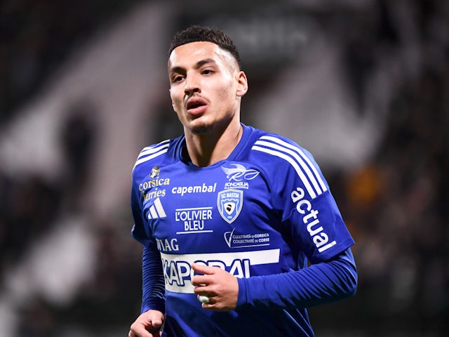 Amine Boutrah in action for Bastia on December 6, 2024