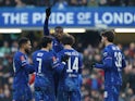 Chelsea players celebrate Tosin Adarabioyo's goal against Morecambe on January 11, 2025