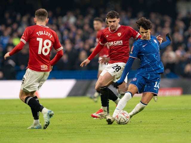 Chelsea attacker Joao Felix in action against Morecambe on January 11, 2025