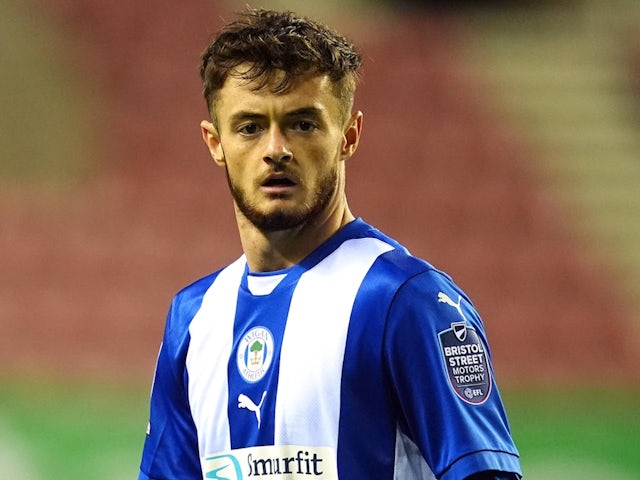 Joe Hugill in action for Wigan Athletic on September 3, 2024