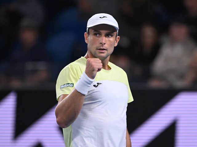 Aleksandar Vukic reacts at the Australian Open on January 15, 2025