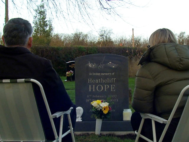 Heath's grave on Emmerdale on January 30, 2025