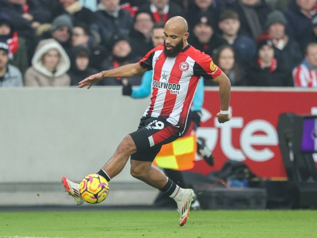 Bryan Mbeumo of Brentford during his side's match against Liverpool, on January 18, 2025