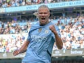 Manchester City's Erling Haaland celebrates scoring on August 24, 2024