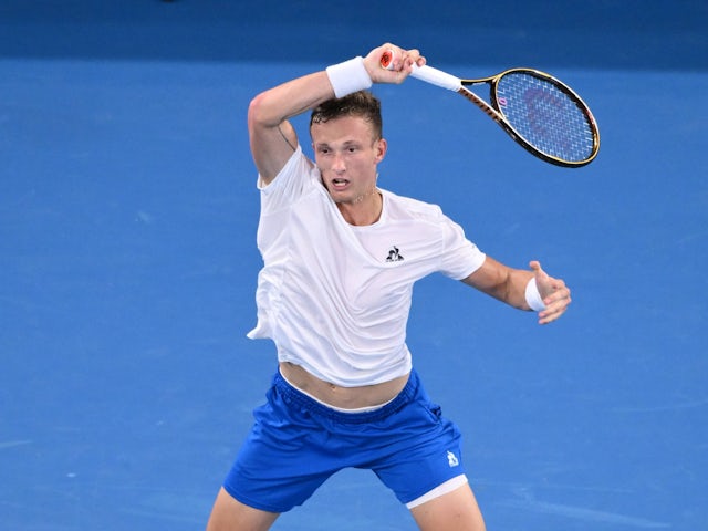 Jiri Lehecka in action at the Australian Open on January 12, 2025