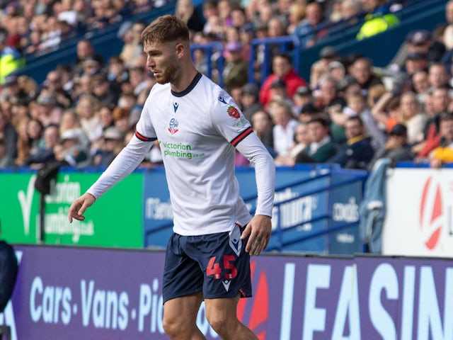 Bolton Wanderers FC v Burton Albion FC - Sky Bet League One John McAtee 45 of Bolton Wanderers F.C. during the Sky Bet League 1 match between Bolton Wanderers and Burton Albion at the Toughsheet Stadium in Bolton, England, on October 19, 2024.