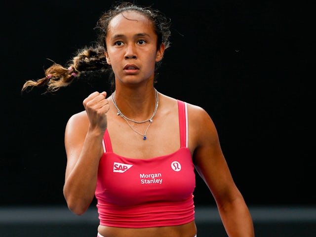 Leylah Fernandez reacts at the Australian Open on January 12, 2025