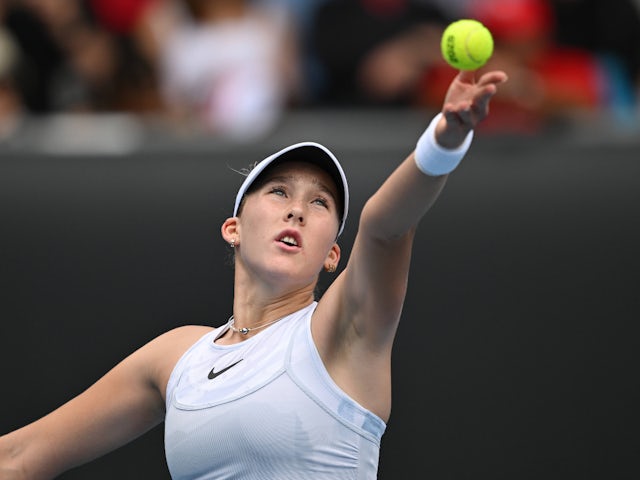 Mirra Andreeva in action at the Australian Open on January 15, 2025