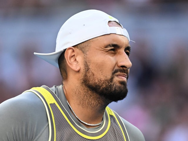 Nick Kyrgios reacts at the Australian Open on January 13, 2025