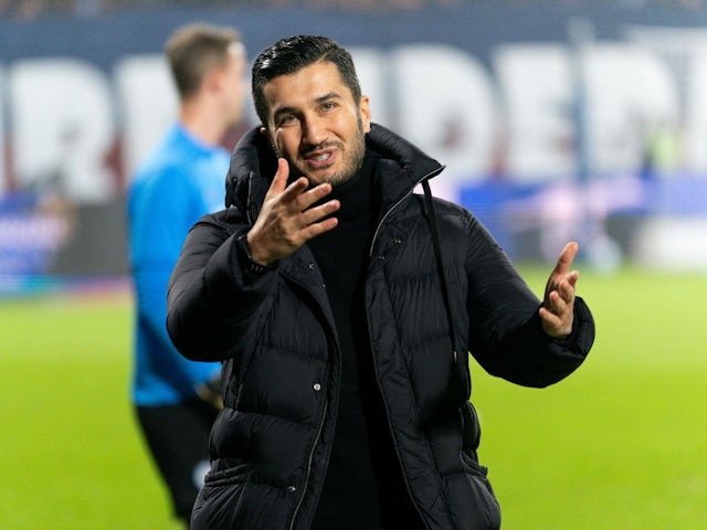 Borussia Dortmund manager Nuri Sahin during his side's match against Holstein Kiel, on January 14, 2025