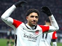 Eintracht Frankfurt's Omar Marmoush celebrates scoring on January 14, 2025