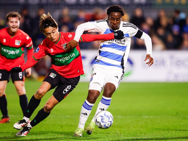 Dylan Mbayo of PEC Zwolle on January 16, 2025