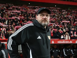 Manager Steffen Baumgart of Union Berlin during his side's match against Augsburg, on January 15, 2025