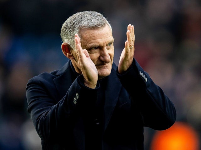 New West Bromwich Albion head coach Tony Mowbray introduced to fans before his side's match against Stoke City, on January 18, 2025