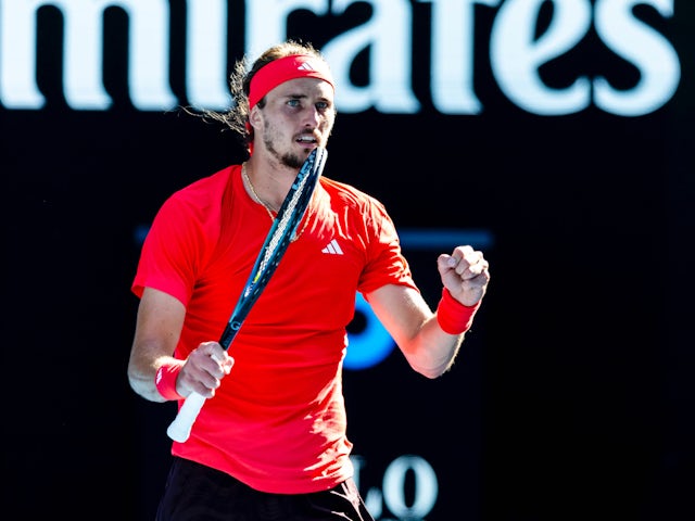 Alexander Zverev reacts at the Australian Open on January 21, 2025